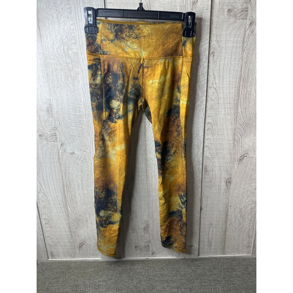Calia Womens XS Yellow Multicolor High-Waisted Leggings With Pockets